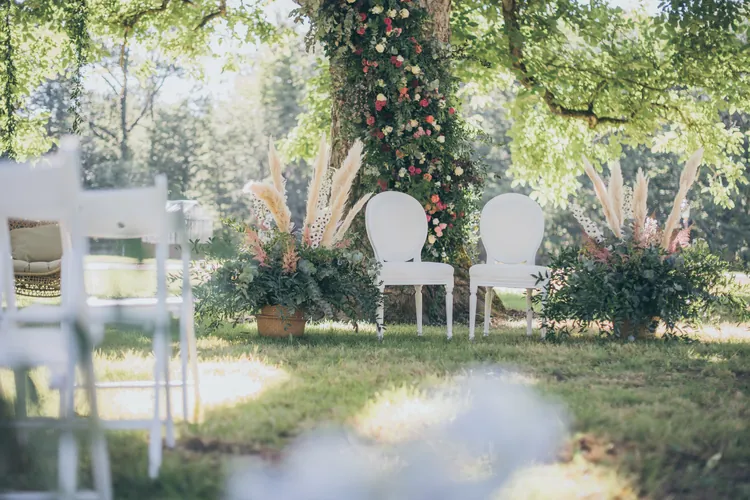 Cérémonie de mariage sous le noyer du Domaine de Chenevière